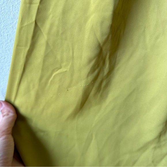 Nasty Gal mustard green flare silky pants - Picture 4 of 6